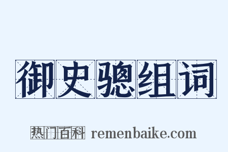 御史骢组词是什么意思的图片